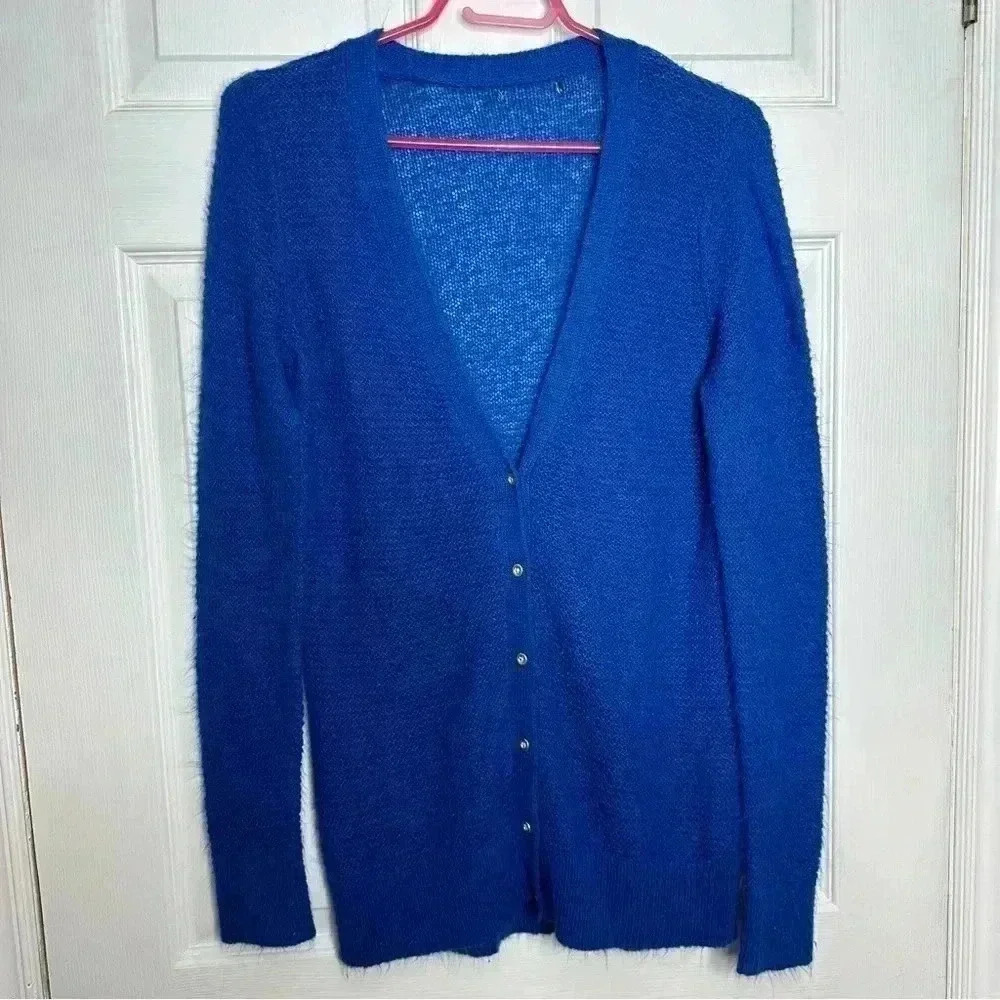 Cardigan Knit Blue Size Medium